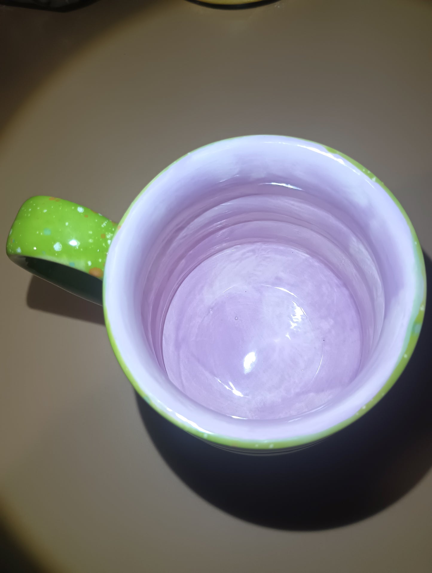Green + Lavender Ribbed Mug