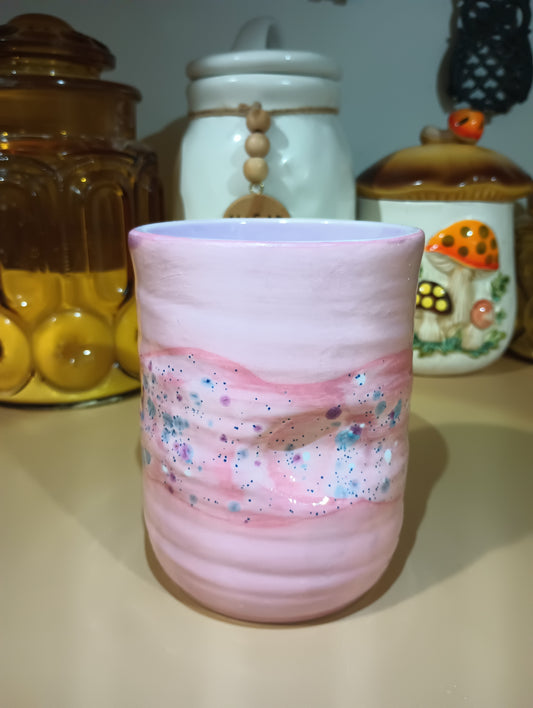 Pink Splattered Thumbler