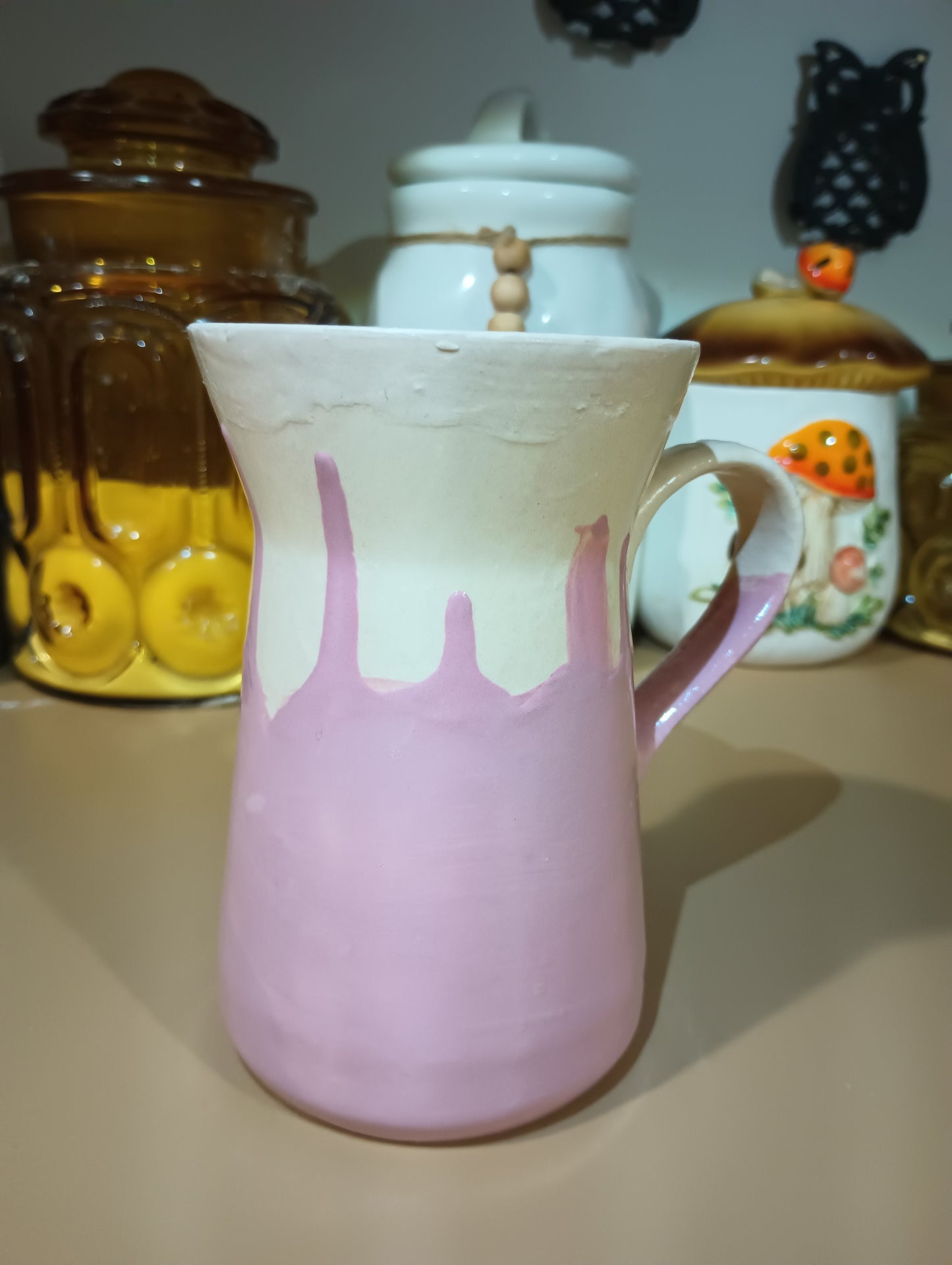 Reverse Drip Pink + Beige Flared Mug