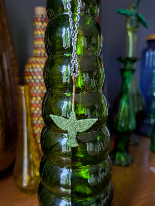 Hummingbird Pendant (Purple Glitter)