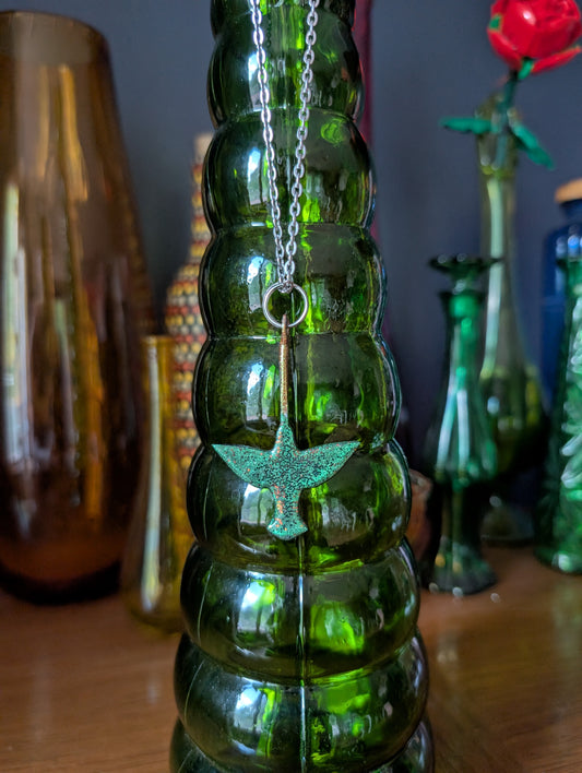 Hummingbird Pendant (Red Glitter)