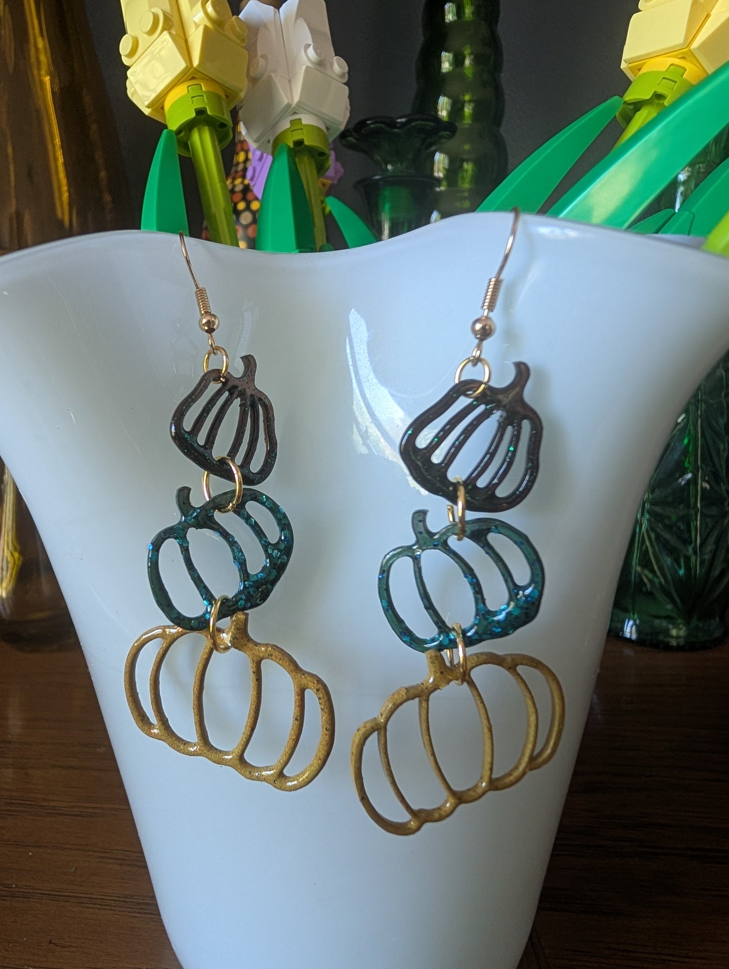 Stacked Pumpkin Earrings - Pearch