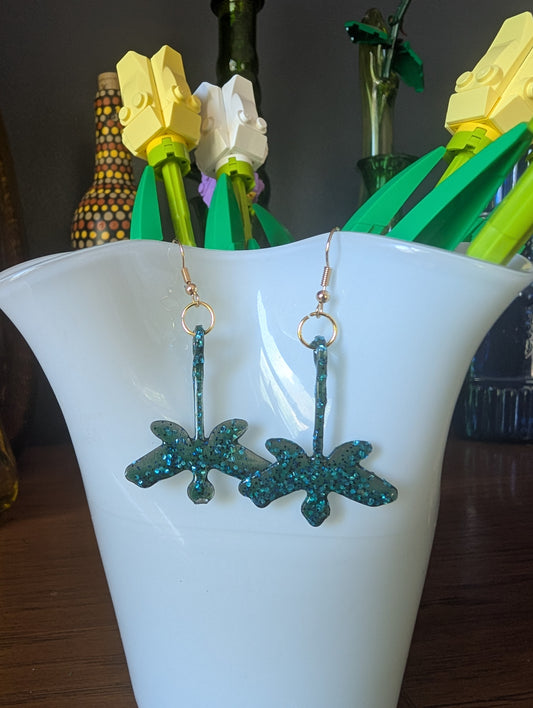 Dragonfly Earrings - Blue Crawl