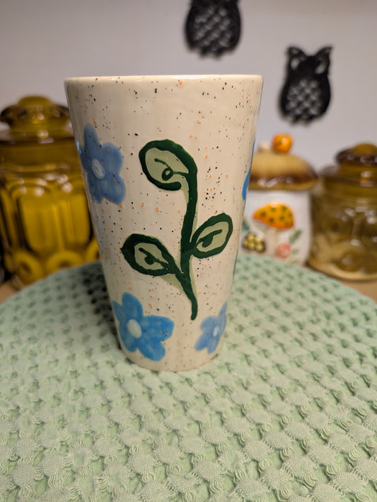 Latte Cup - Blue Floral