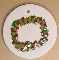 Ceramic Ornament - Small Wreath