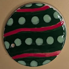 Ceramic Ornament - Green Dots