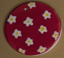 Ceramic Ornament - Red Flowers