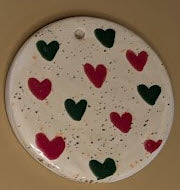 Ceramic Ornament - Christmas Hearts
