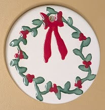Ceramic Ornament - Red Berry Wreath