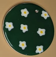 Ceramic Ornament - Green Flowers