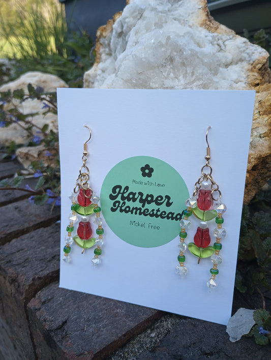 Double Tulip Dangles
