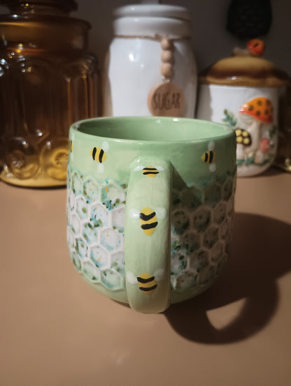Green Honeycomb Mug