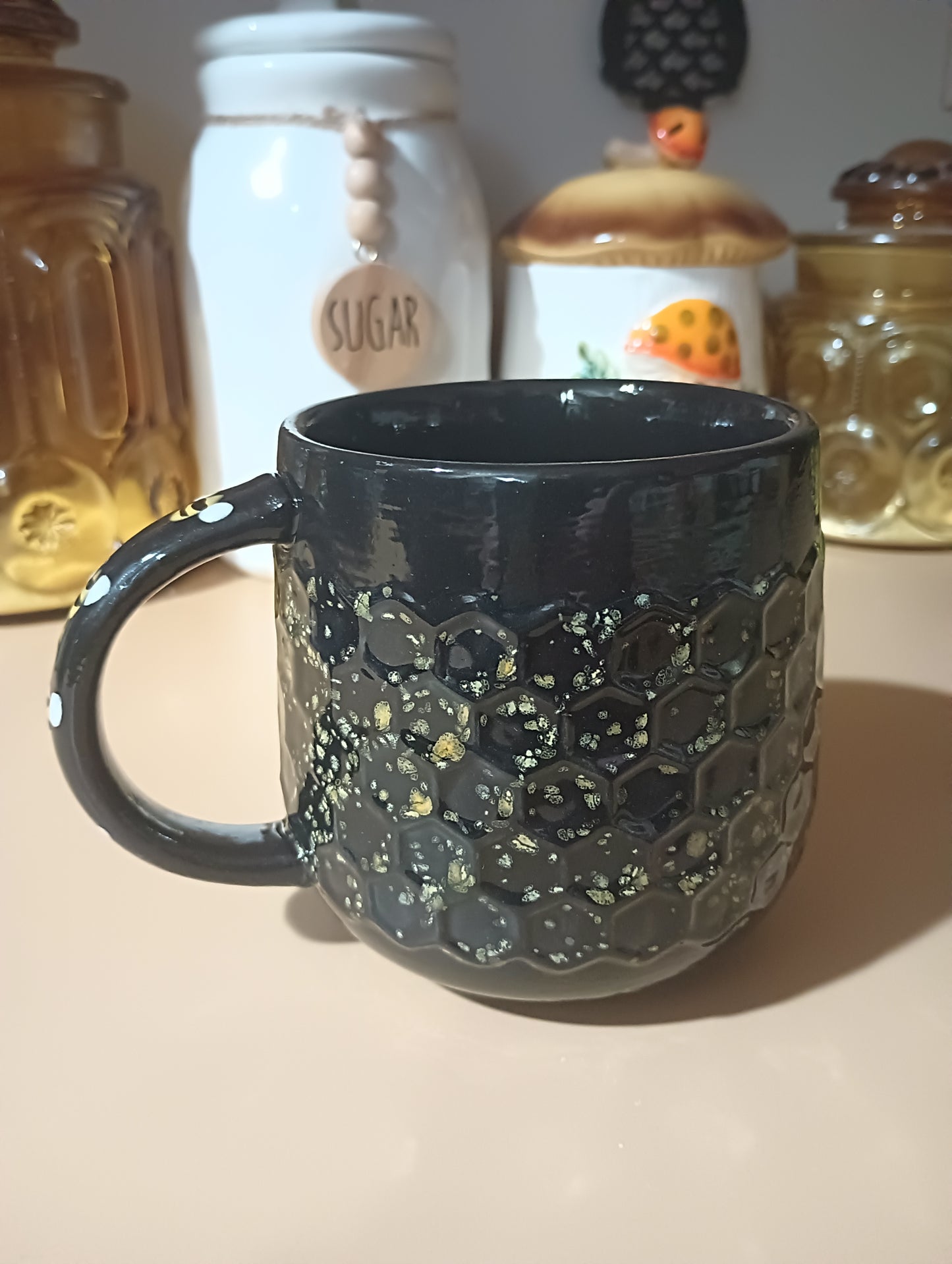 Black Honeycomb Mug