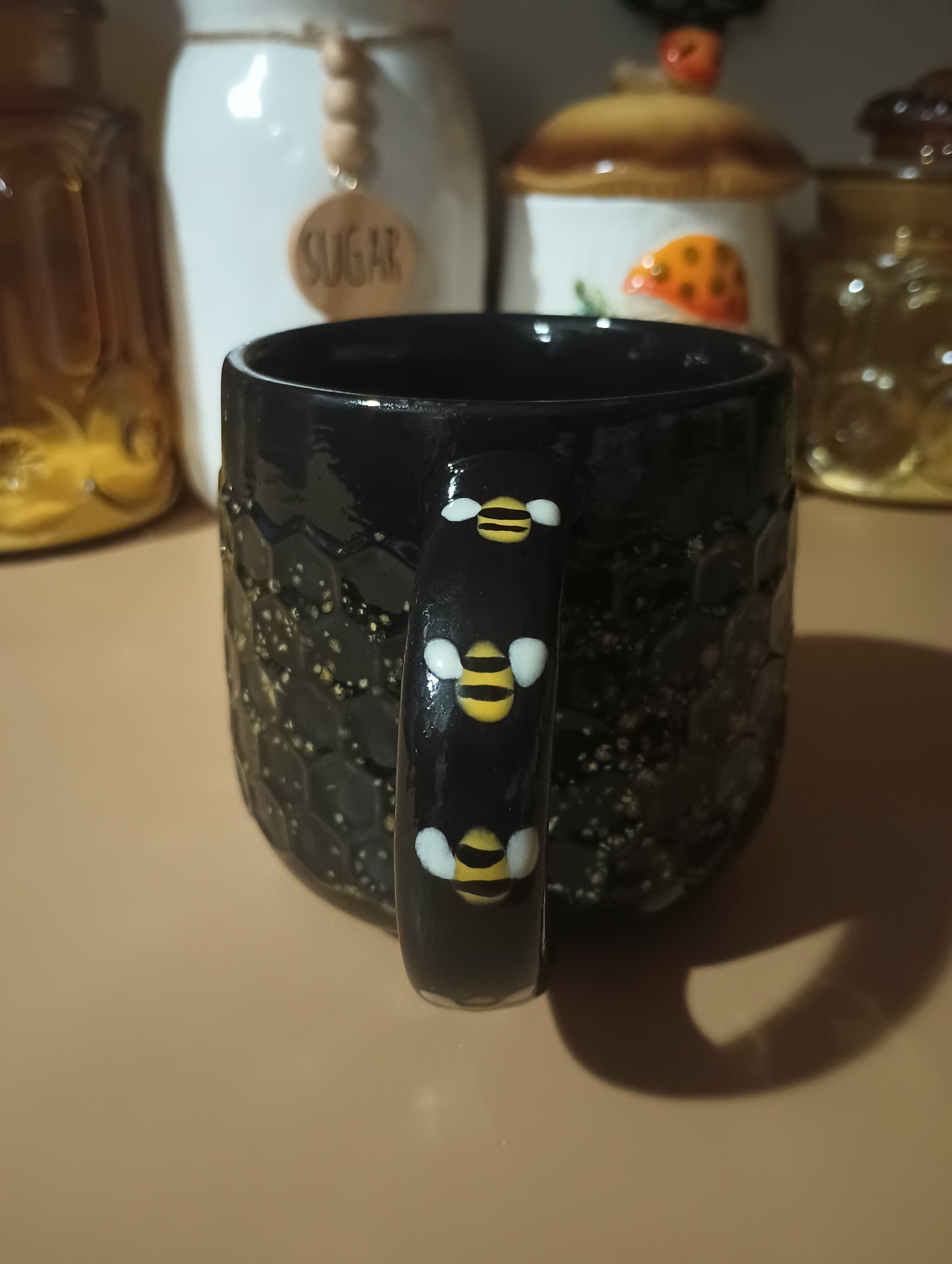 Black Honeycomb Mug