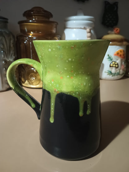 Black + Green Flared Mug