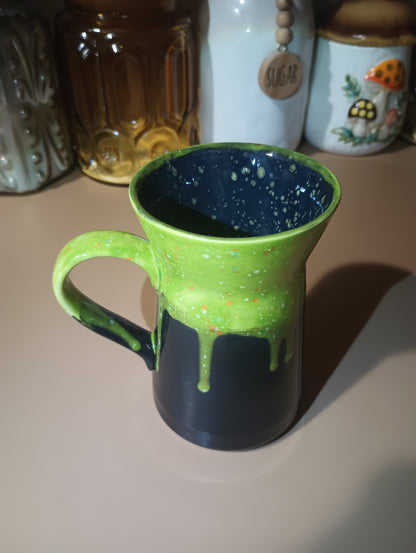 Black + Green Flared Mug