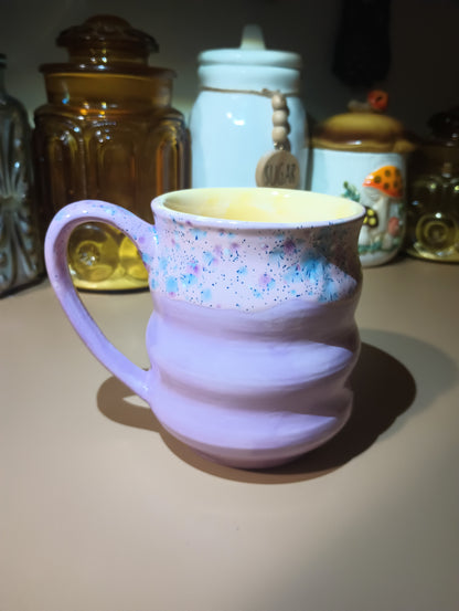 Pink + Yellow Ribbed Mug