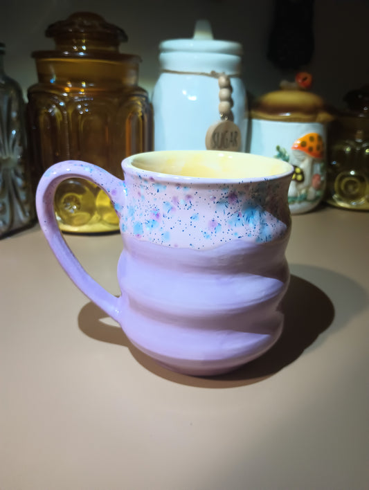 Pink + Yellow Ribbed Mug