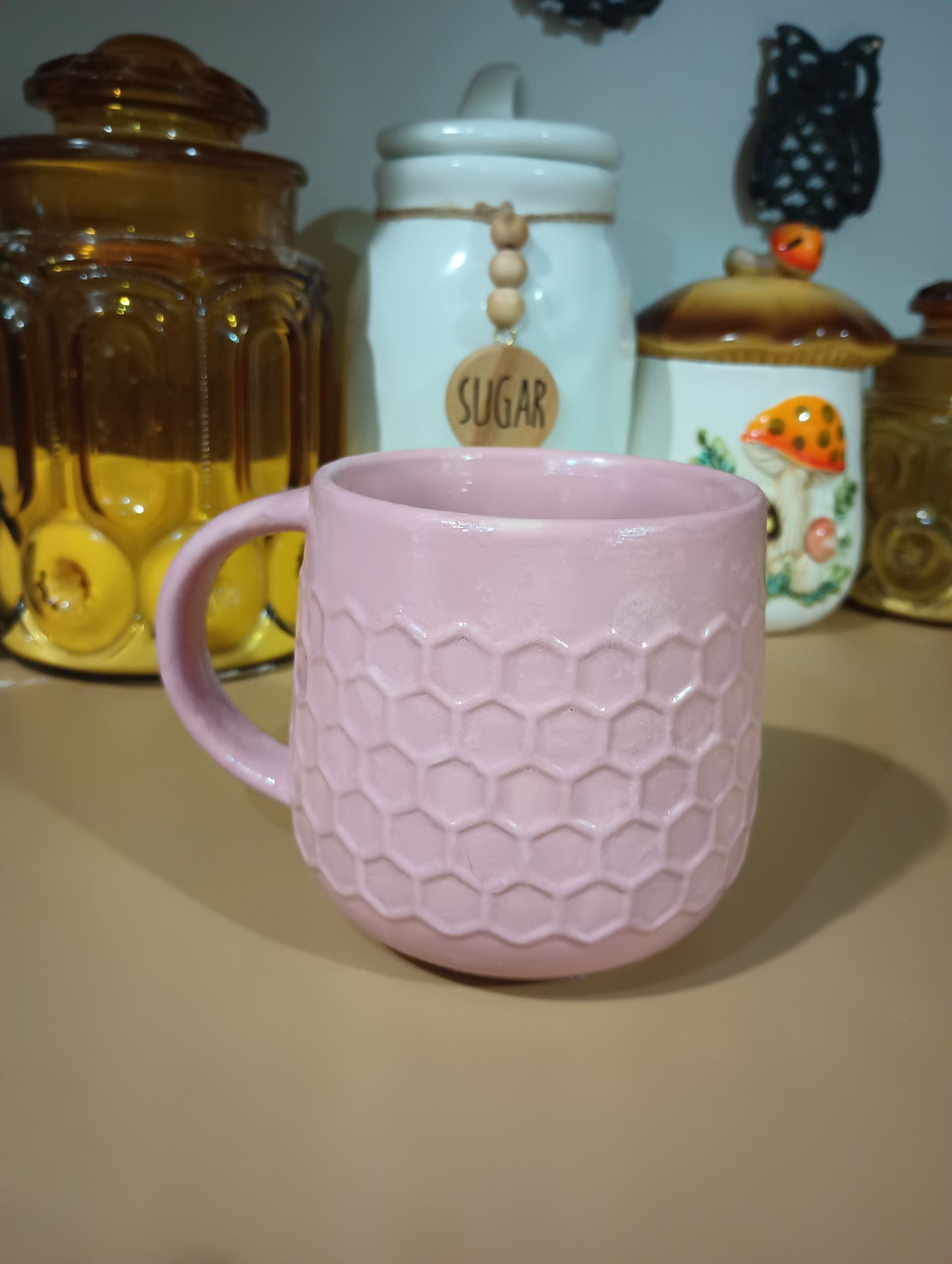 Pink Honeycomb Mug