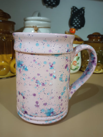 Pink Splattered Flower Mug