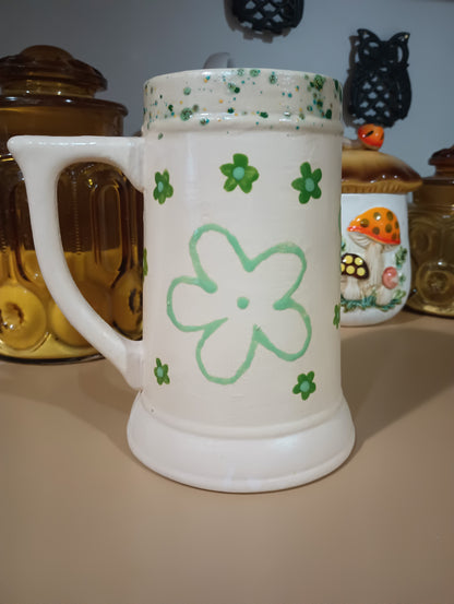 Beige Floral Stein
