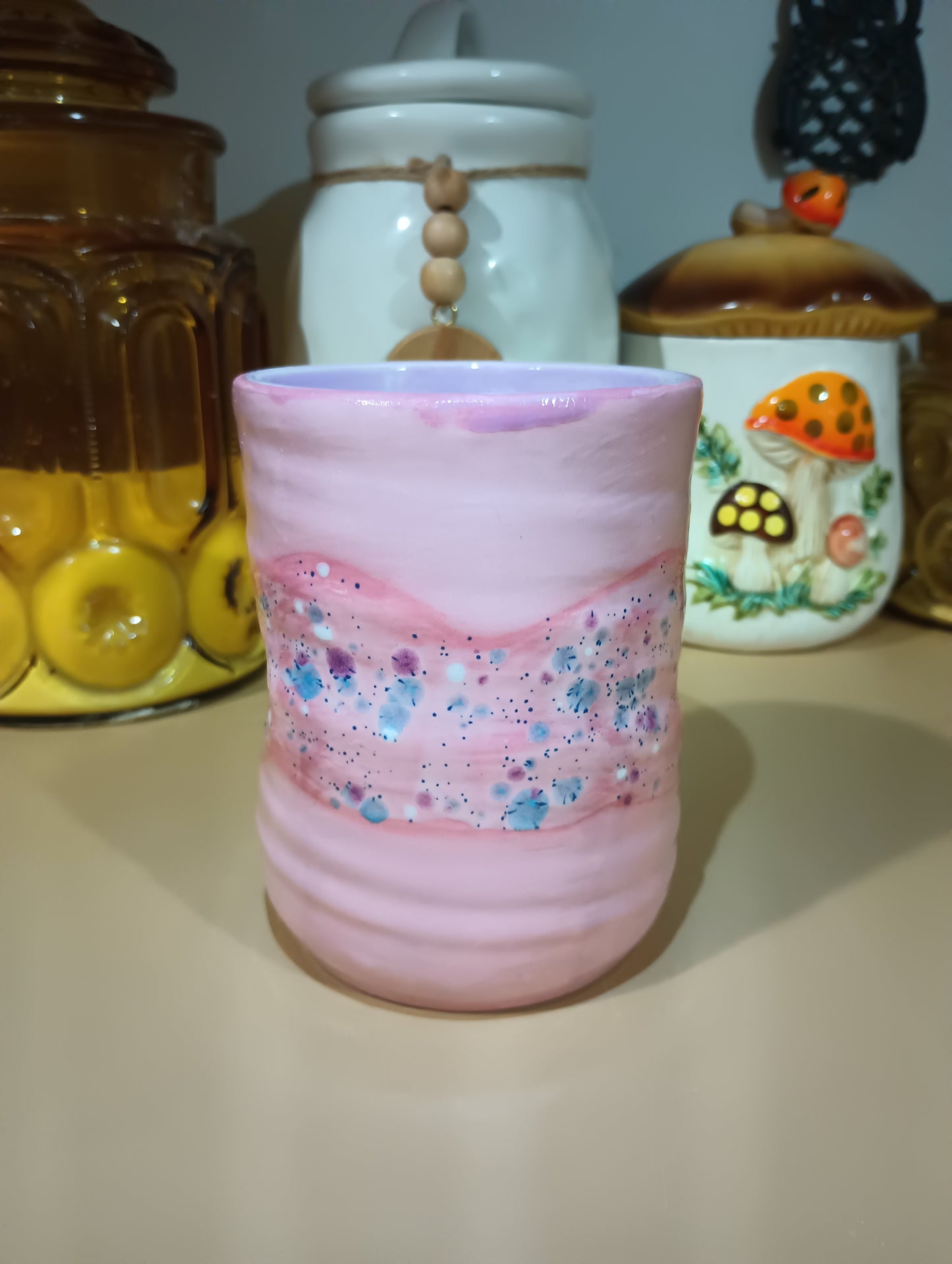 Pink Splattered Thumbler