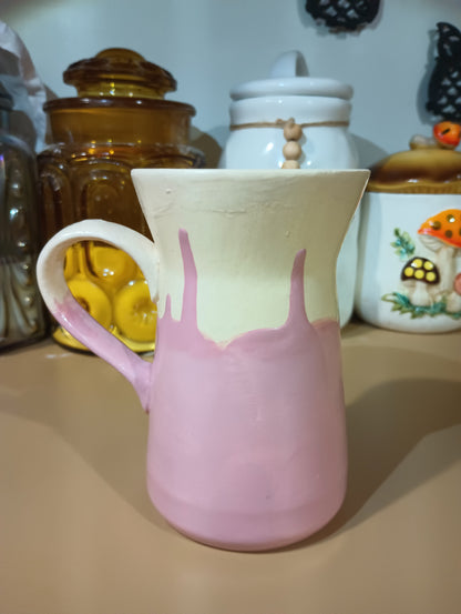 Reverse Drip Pink + Beige Flared Mug
