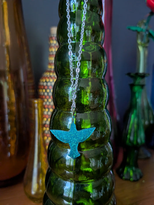 Hummingbird Pendant (Teal)