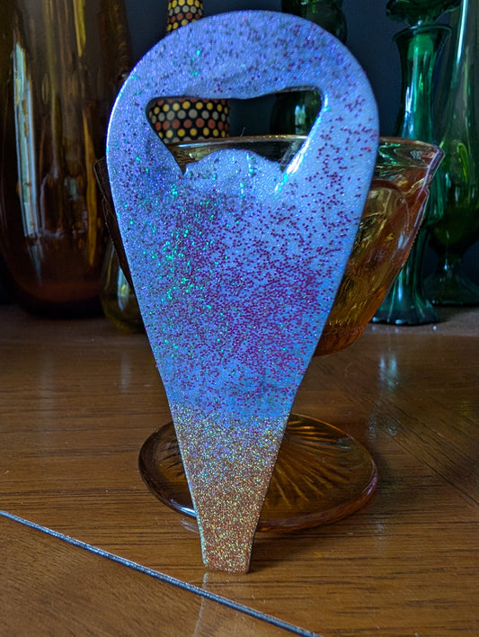 Hot Air Balloon Bottle Opener (Plum Glitter)